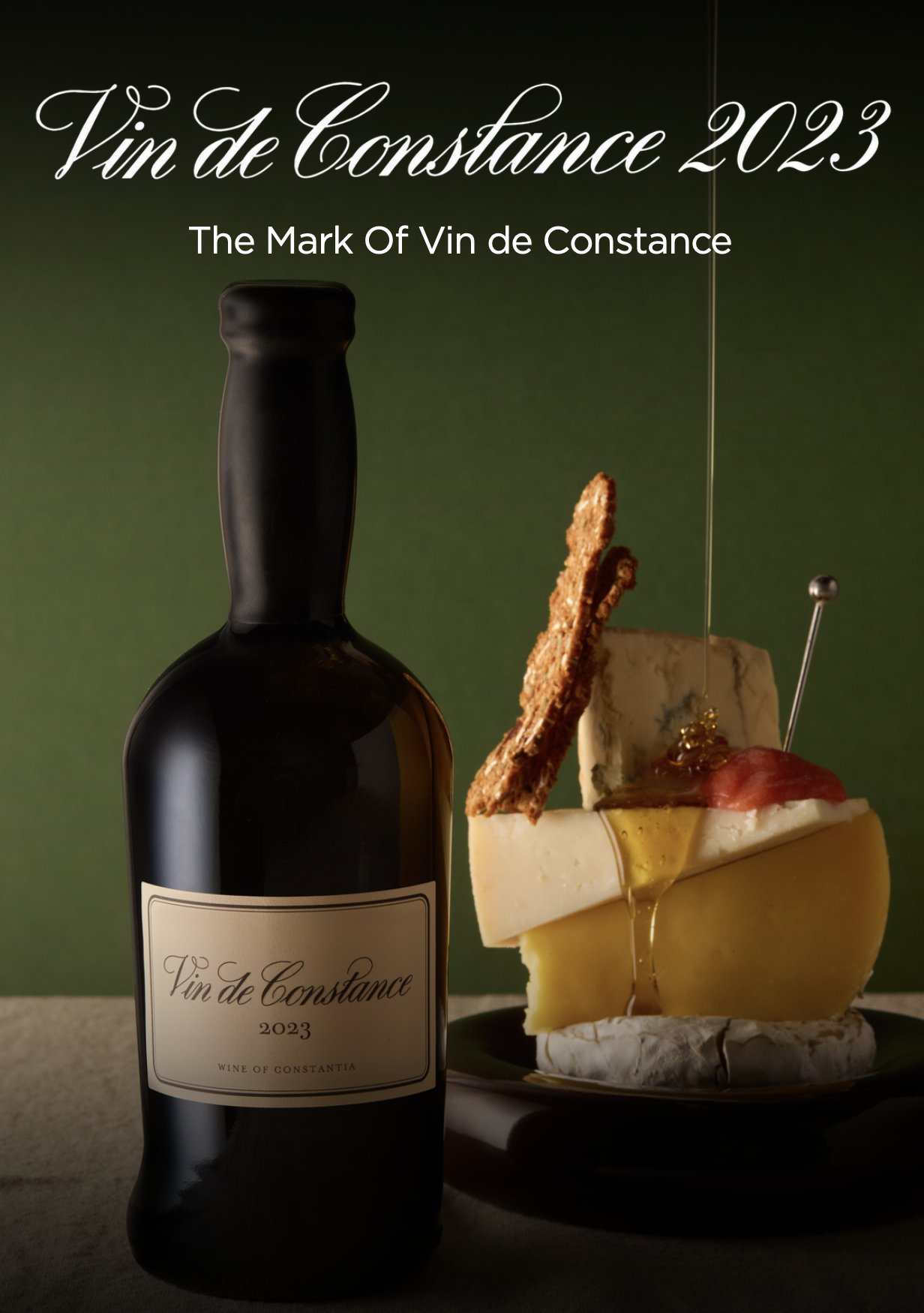 Vin de Constance 2023 avec du fromage et du miel